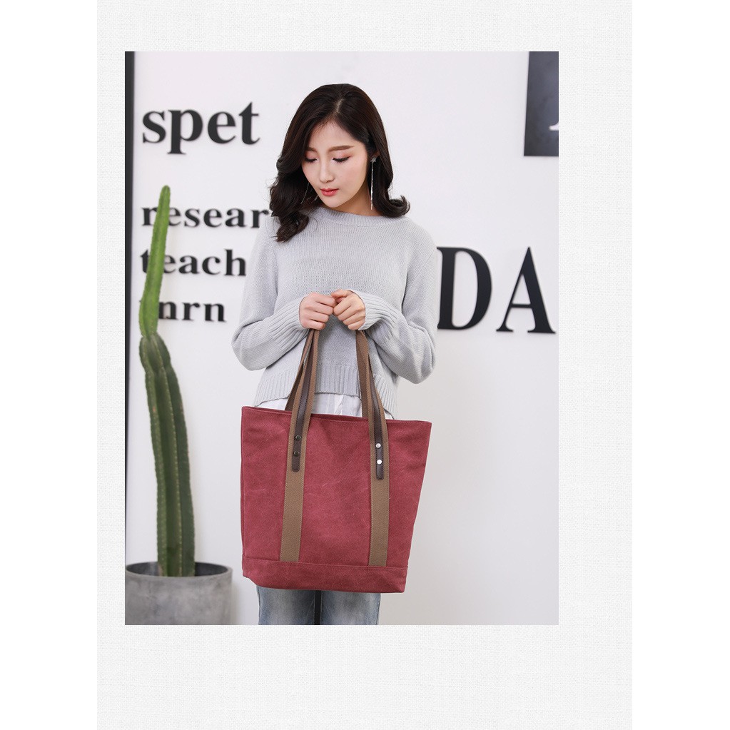 Túi Tote canvas vintage nữ cao cấp – KVKY – 881