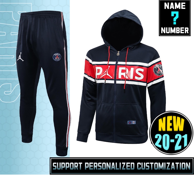 Áo Bóng Đá Màu Xanh Hoàng Gia Jordan Paris Mùa 20-21 s-2xl * Có Sẵn Tùy Chỉnh