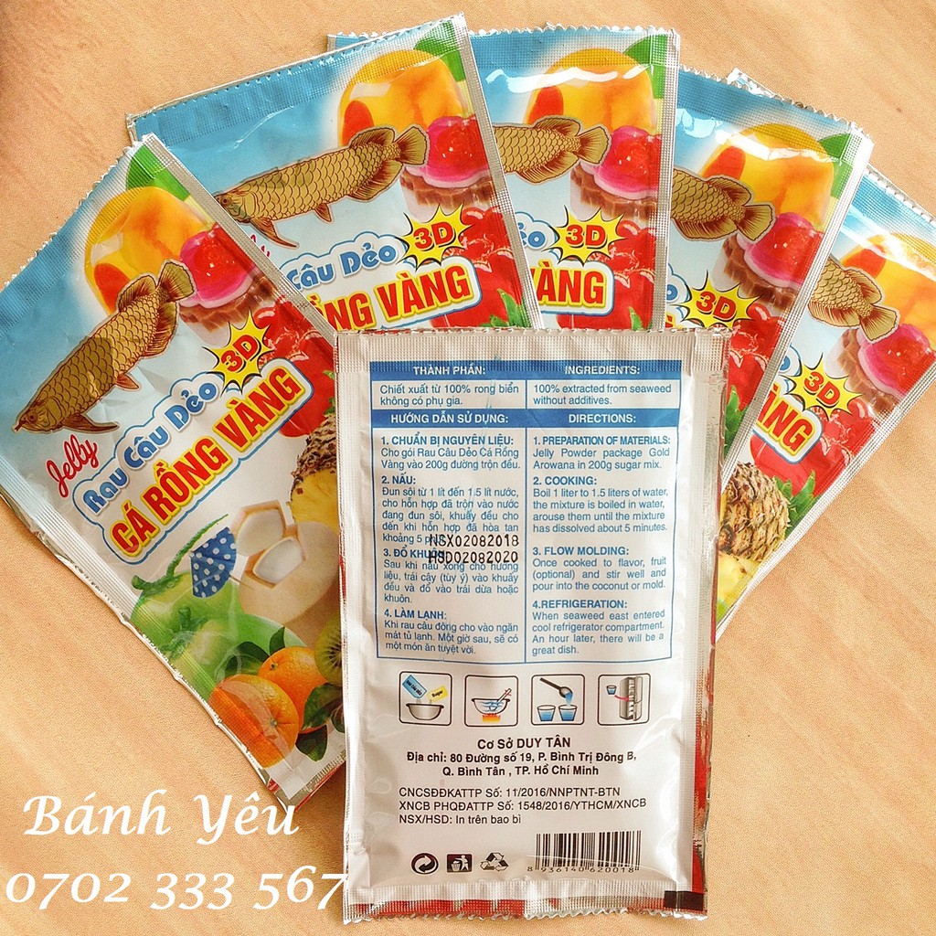 Bột rau câu dẻo CÁ RÔNG VÀNG (Hộp 12 gói) - PC40A