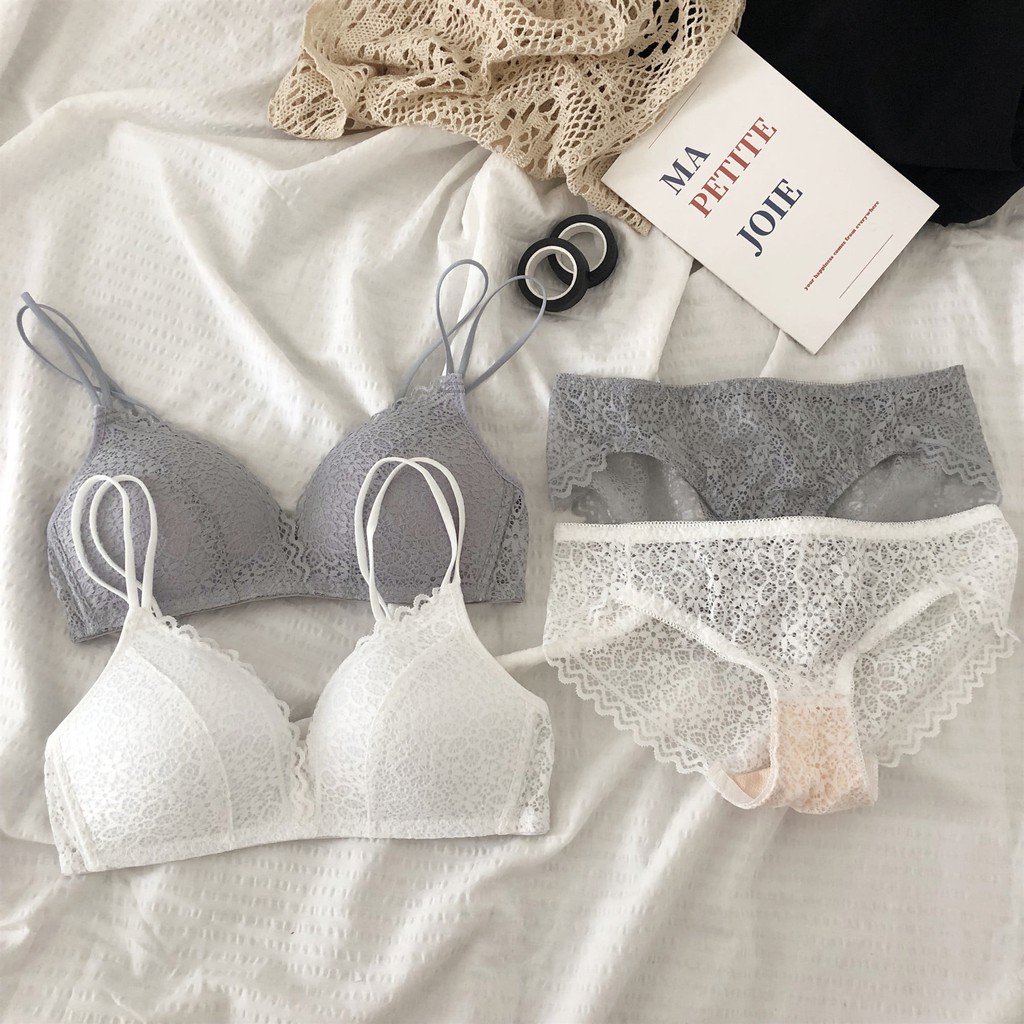 Áo lót đúc ren hoa nhí, áo chíp 2 dây đan chéo, áo lót ren không gọng nâng ngực-AL016 | BigBuy360 - bigbuy360.vn