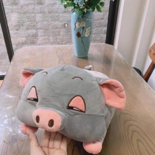 SÉT CHĂN+GỐI HÌNH HEO KUTE