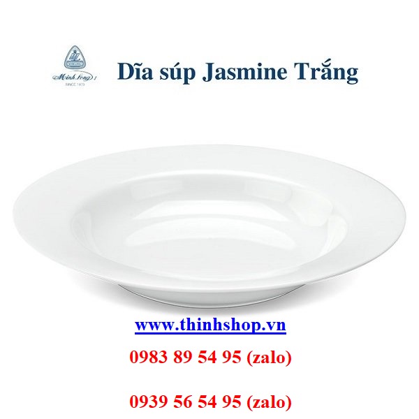 Dĩa súp sứ Minh Long 17,20,23cm - dĩa súp sứ trắng Minh Long