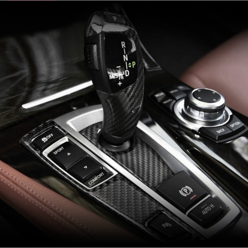 Bmw 5 series 520i 525I F10 F18 thật sợi carbon cốp xe chìa khóa vô lăng nhãn dán cửa thoát khí giữa đọc bảng điều khiển đèn nhãn dán chìa khóa bộ nhớ