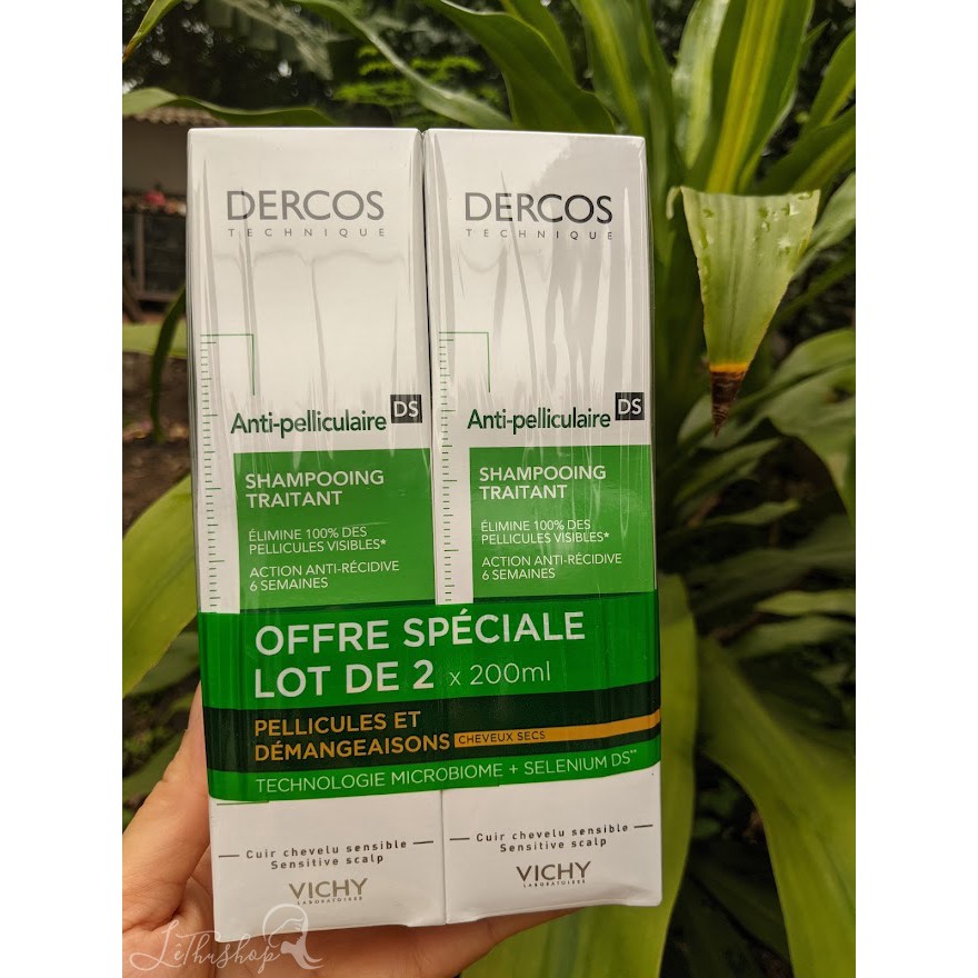 Dầu Gội Vichy Dercos 390ml ngăn ngừa, giảm gầu, mượt tóc hàng Pháp