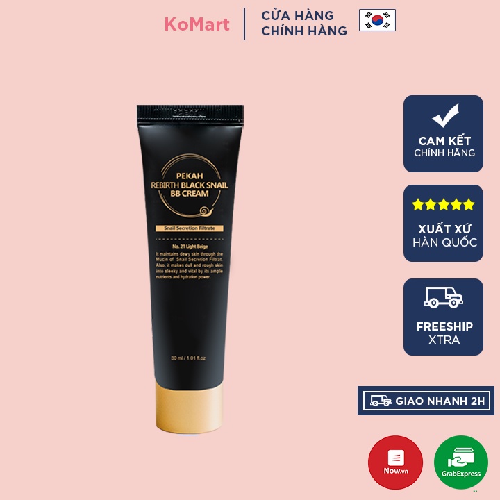 Kem Nền Trang Điểm Dưỡng Ẩm Và Che Khuyết Điểm PEKAH Rebirth Black Snail Cream