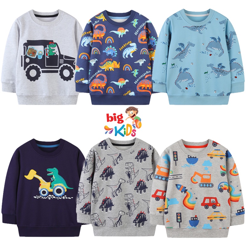 Áo dài tay cho bé trai quảng châu chất cotton da cá thu đông cho bé từ 2 đến 8 tuổi BigKids