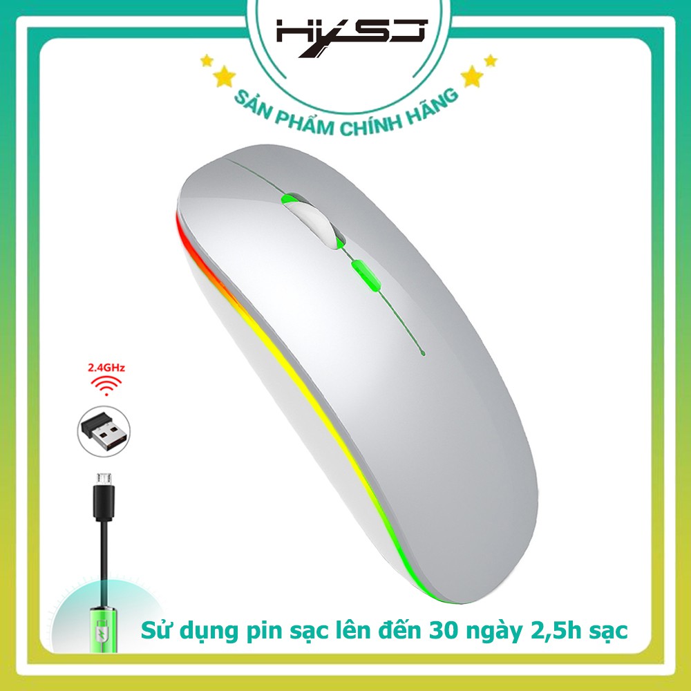 Chuột không dây sạc điện siêu mỏng 2.4G, không gây tiếng ồn, dùng cho thiết bị có cổng usb, bảo hành 1 năm HXSJ M402 | BigBuy360 - bigbuy360.vn