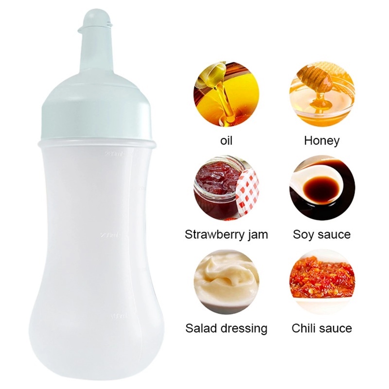 Chai Nhựa Đựng Nước Sốt 350ml Có Thang Đo Tiện Dụng
