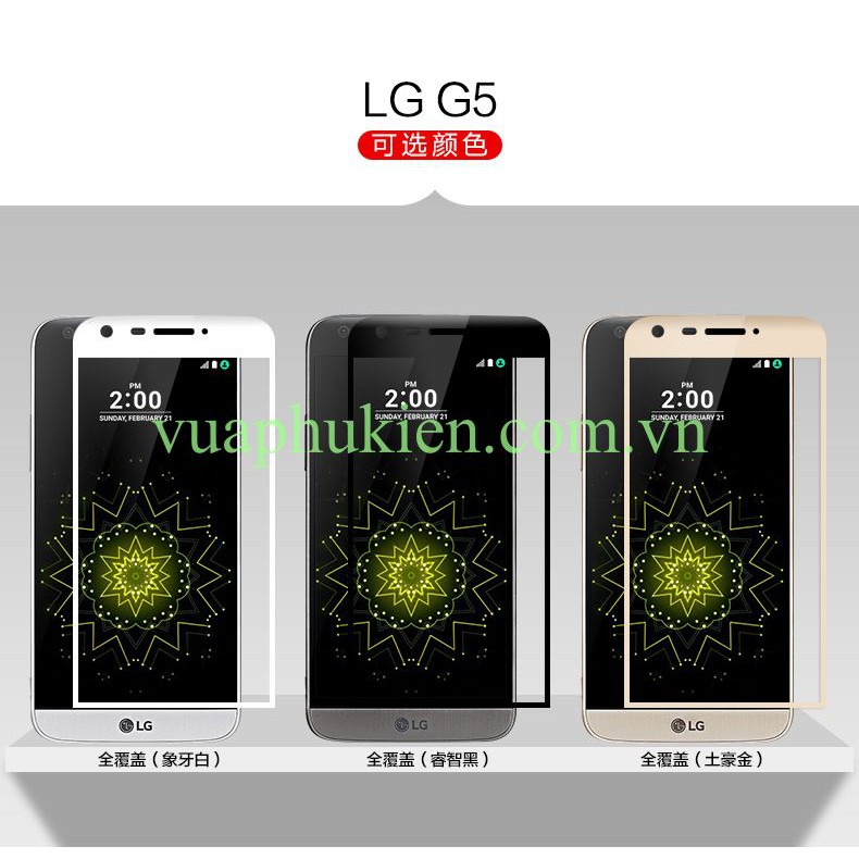 Dán kính cường lực 4D màu full toàn bộ màn hình cho LG G5