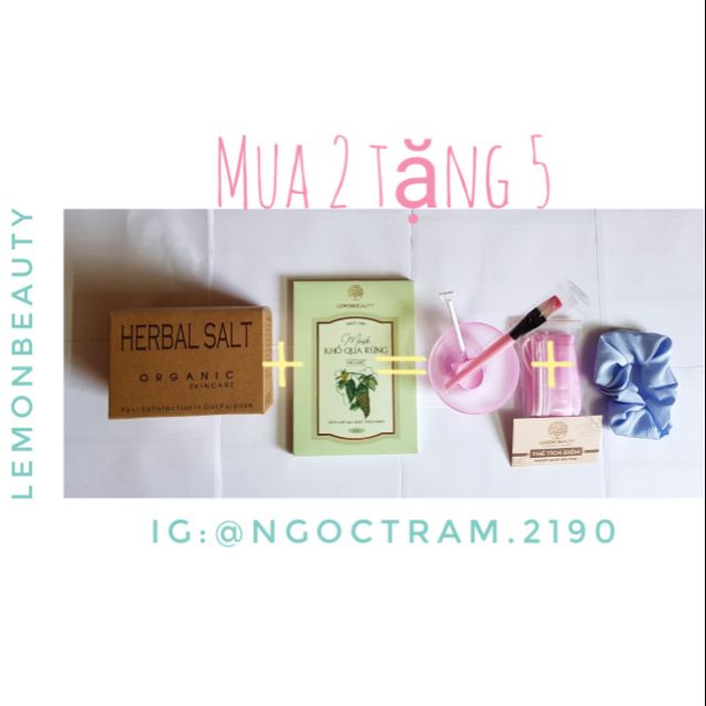 Combo mặt nạ khổ qua rừng và muối xông thảo dược