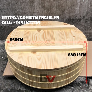Thố gỗ đánh cơm Sushi hay Thố gỗ trang trí Sashimi Φ 30cm/Φ 40cm/Φ 50cm - Chiều Cao 15cm - Gỗ Thông Tự Nhiên