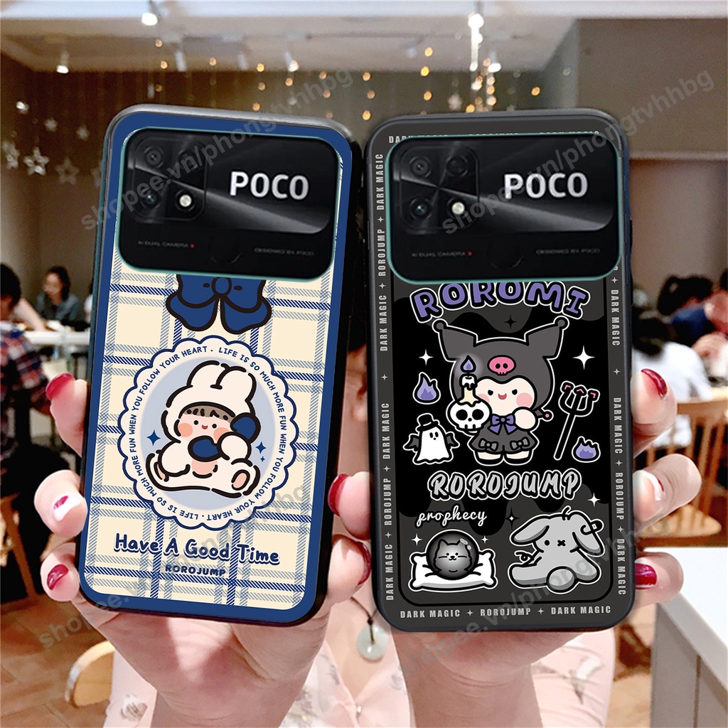 Ốp lưng Xiaomi Poco C40 gấu bo viền đẹp siêu chất cực cute