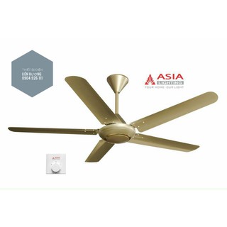Quạt trần 5 cánh cao cấp QT06 - ASIA Lighting Trắng/ Bạc/ Đen/ Vàng/Gỗ [Hàng chính hãng]