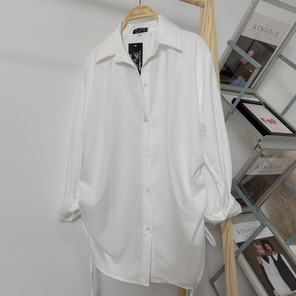 áo sơ mi nữ tay dài phom rộng bigsize rút dây 2 bên dáng dài,áo sơ mi kiểu đủ màu mã at4