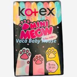 KOTEX MỎNG CÁNH MINI MEOW SIÊU MỀM, SIÊU MỎNG hsd:15/7/2023