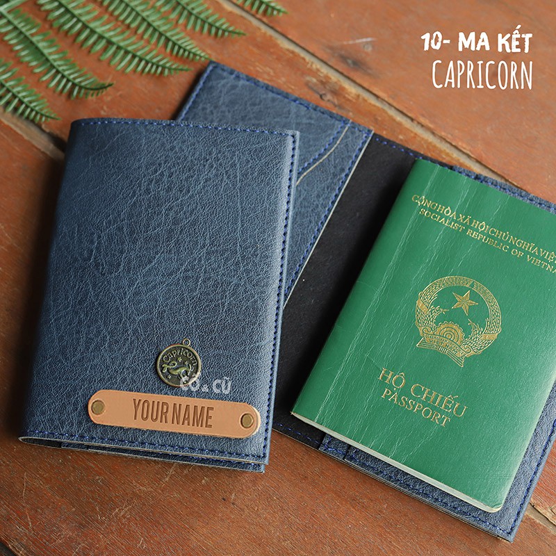 Bóp Đựng Passport Cover Xanh Đen Tiện Lợi