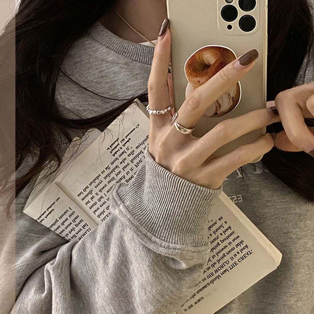 Nhẫn Hở Đính Hạt Hình Vuông Phong Cách Punk Hip Hop Thời Trang Cho Nữ