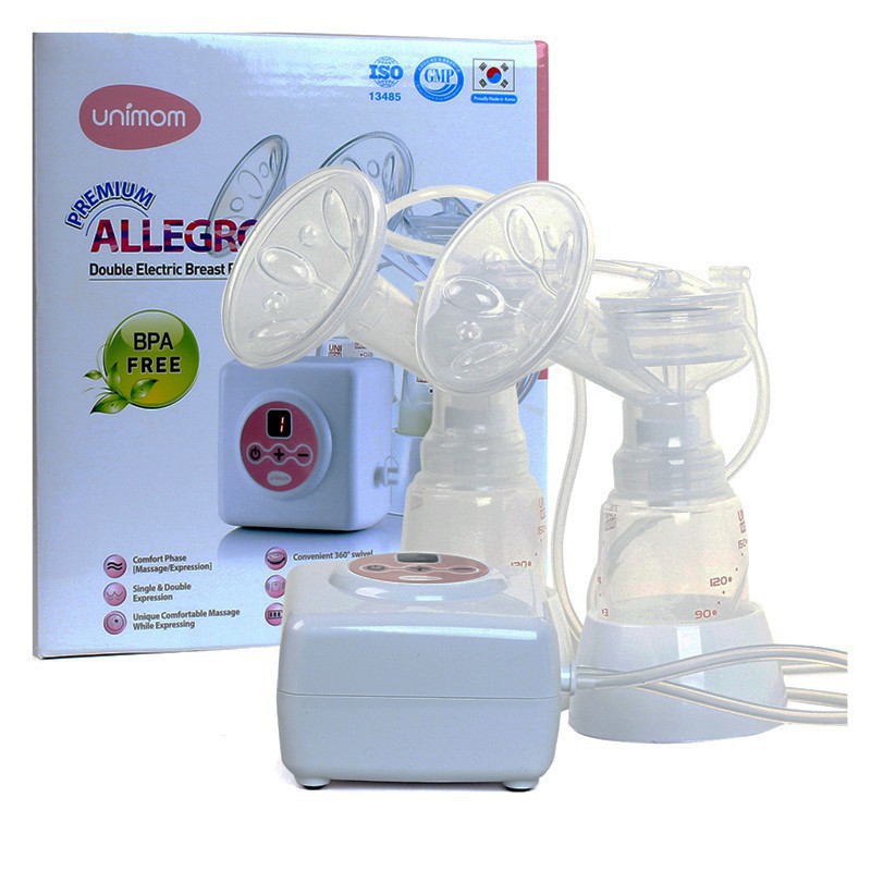 Máy hút sữa điện đôi điện tử Premium Allegro UNIMOM - có matxa silicone / UM872002