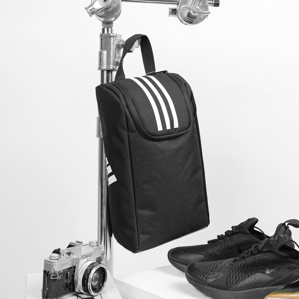 Túi đựng giày nam adidas DW5952 hoạ tiết logo 3 sọc nổi bật, túi đựng giày thể thao