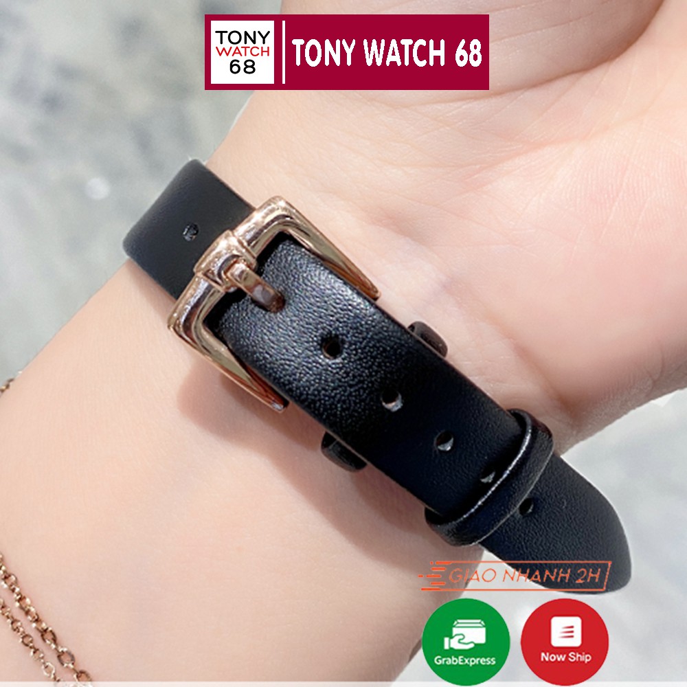 Đồng hồ nữ Guou chính hãng chống nước hình giọt nước viền đá dây da Tony Watch 68