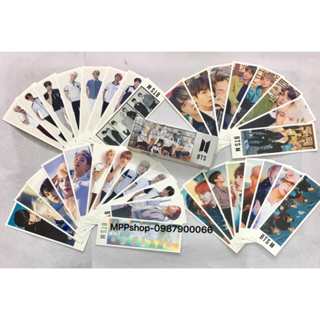 bộ bookmark BTS 36 tấm đánh dấu trang chất liệu giấy dày