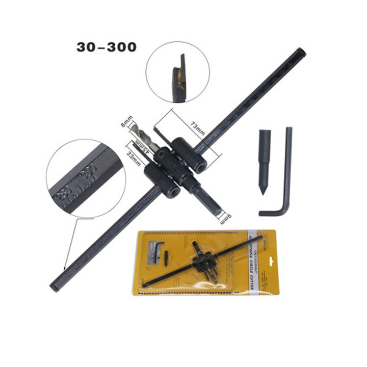 Bộ mũi khoét thạch cao, gỗ_ Dụng cụ khoét lỗ gỗ trần nhựa thạch cao 300mm