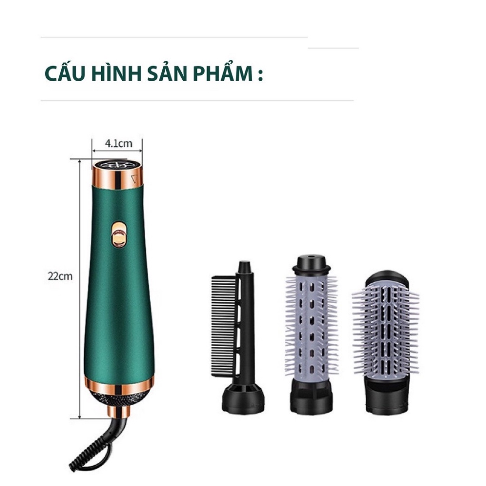 Máy Sấy Tóc Tạo Kiểu 4 Trong 1  FREESHIP  Suất Lớn 1200W - Máy Tạo Kiểu Duỗi Thẳng, Uốn Xoăn, Tạo Bồng Bềnh Cho Tóc