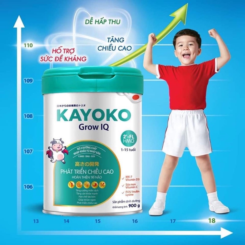 Sữa bột Kayoko Grow IQ công nghệ Nhật 900g