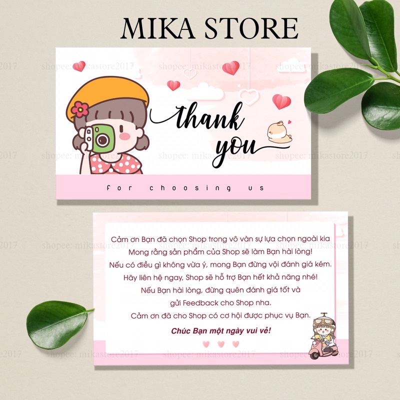 Combo 100 Thiệp Cảm Ơn, Card Cảm Ơn Khách Hàng, Card Thank You