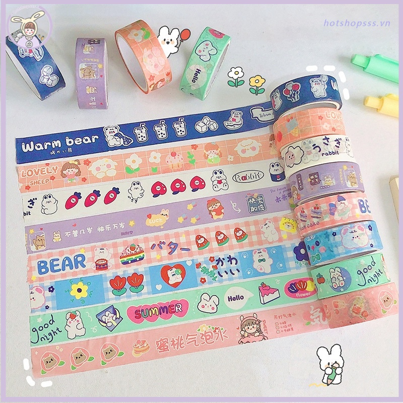 Cuộn Băng Dính Washi Họa Tiết Hoạt Hình Sáng Tạo Trang Trí