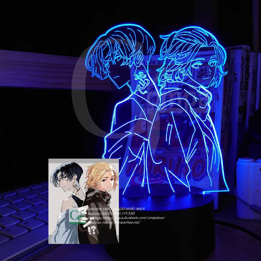 [Đèn Ngủ Anime] Đèn Ngủ Anime LED 3D Tokyo Revengers Manjiro Sano Type 01 ATKR0101 16 màu tùy chỉnh, quà tặng sinh nhật