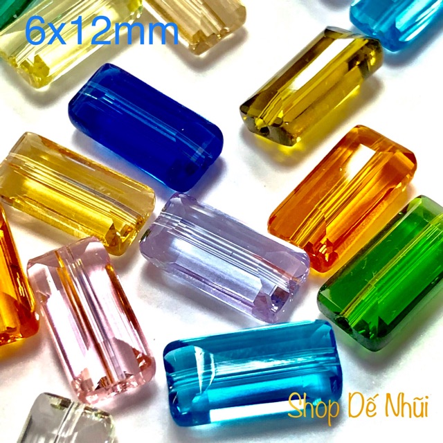 Pha Lê💎Chữ Nhật Dẹt 6x12mm 🦗denhuihandmade💎