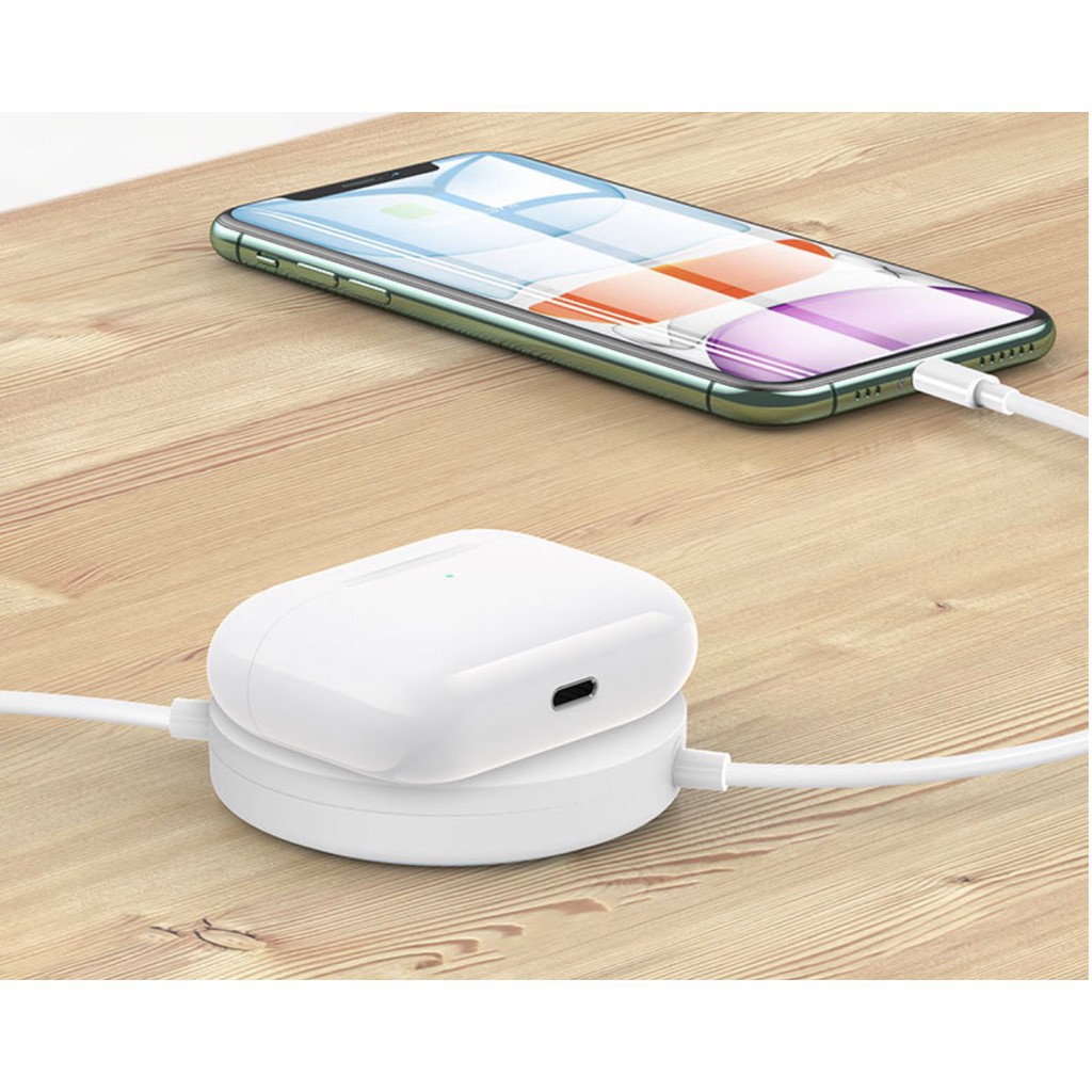 №▩●Đế sạc không dây 3in1 cho Iphone Apple Watch Airpods cáp Lightning USAMS  Giảm giá10%