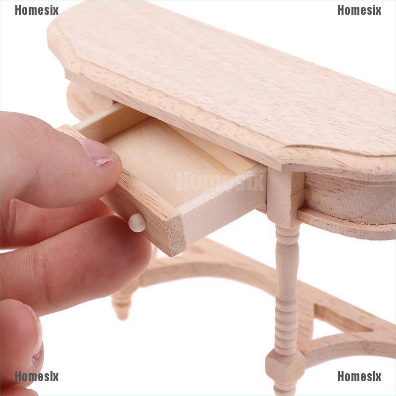 [HoMSI] Miniature Dollhouse Wooden Writing Desk with Working Drawer for Study Office SUU