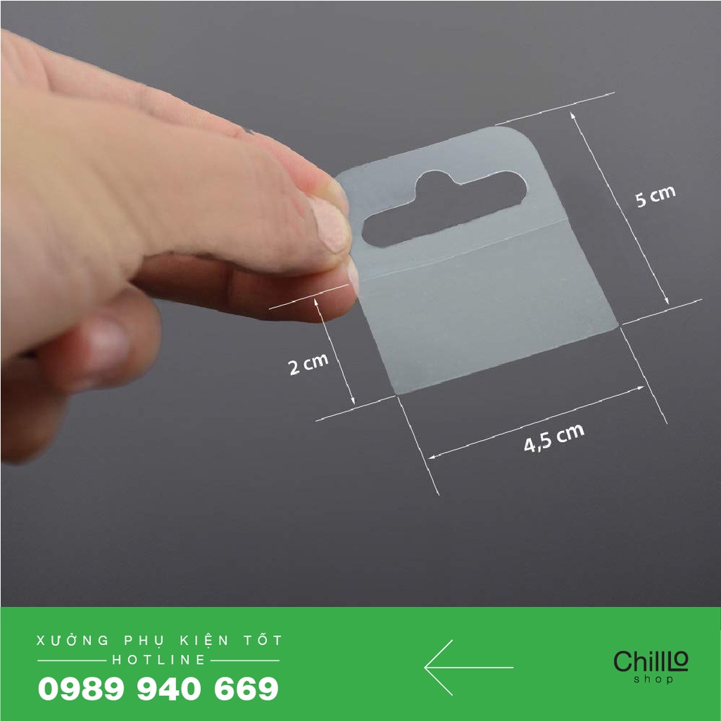 Miếng Dán Móc Treo Lỗ Tiêu Chuẩn Euro - Thẻ Treo Bằng Nhựa Trong Suốt Có Keo Dán Để Trưng Bày Bao Bì, Túi, Hộp Sản Phẩm