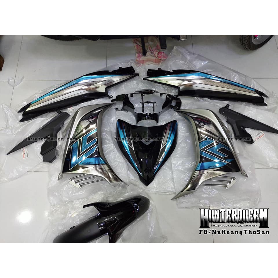 Tem rời Exciter 2011 - Chất liệu crom - LC 2017 xe đen bạc - Tùy chỉnh theo yêu cầu