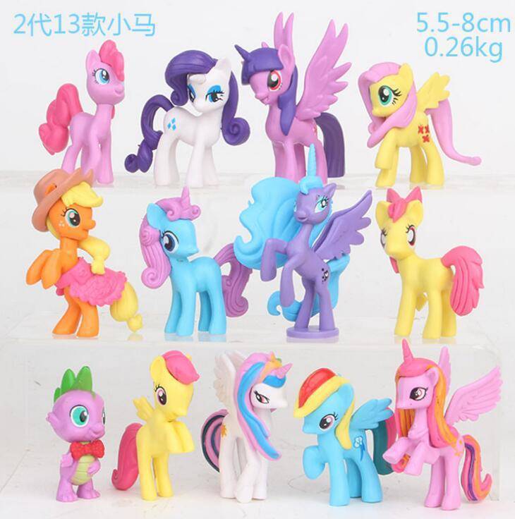 14cm Đồ chơi ngựa Pony thiên thần set 12 cho bé loại