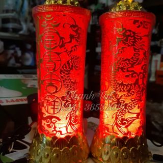 Bộ Đèn Cầy Thờ Tim Lắc 24cm