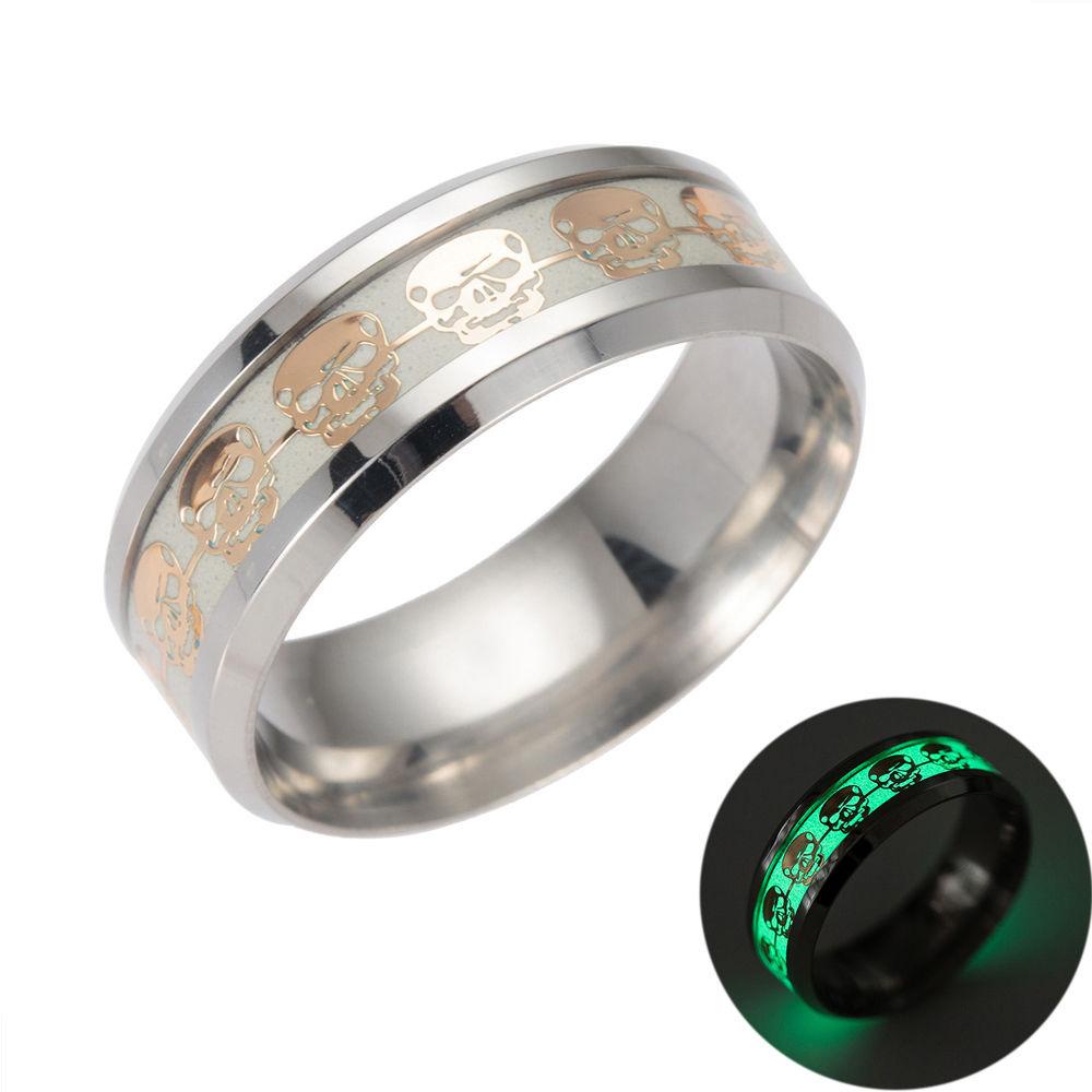 Nhẫn Dạ Quang Bằng Thép Không Gỉ Phát Sáng Trong Đêm Hàng Mới Dành Cho Nam Và Nữ