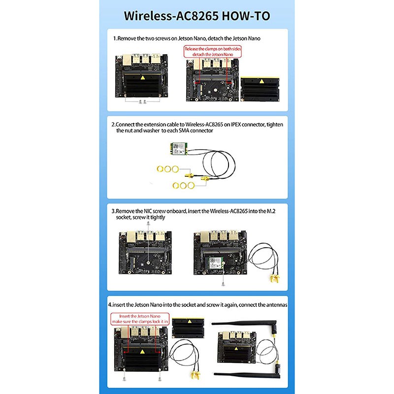 Thiết Bị Wifi Không Dây E Intel Ac8265 2.4ghz / 5ghz Wifi Và Bluetooth 4.2 Cho Jetson Nano | BigBuy360 - bigbuy360.vn