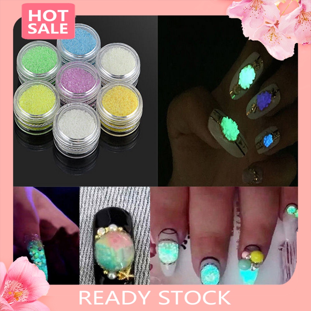 Bột kim tuyến acrylic 3d phát sáng trong bóng tối bắt mắt dùng trang trí móng tay chuyên nghiệp