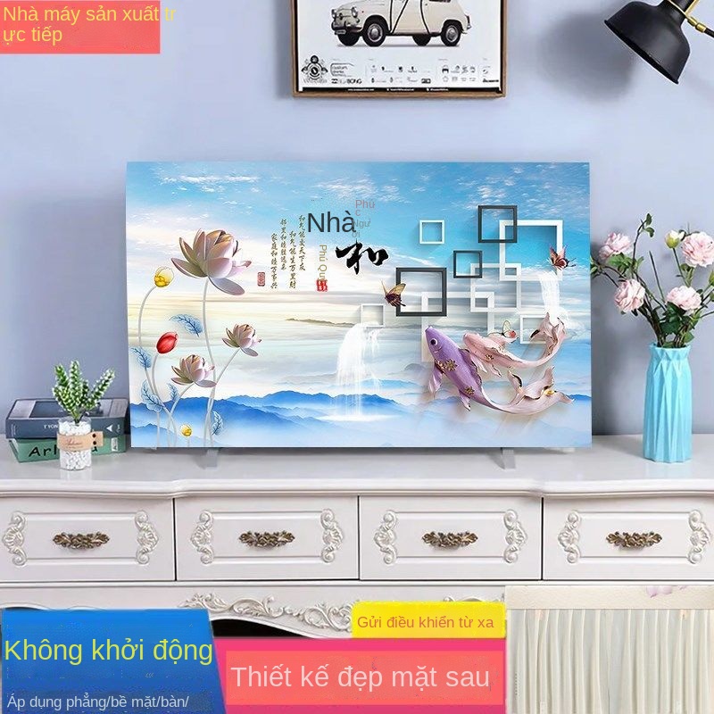 ☊▩Nắp đậy TV màn hình LCD cong phẳng 55 inch khởi động không cần lấy nắp bảo vệ TV để bàn 65 inch treo