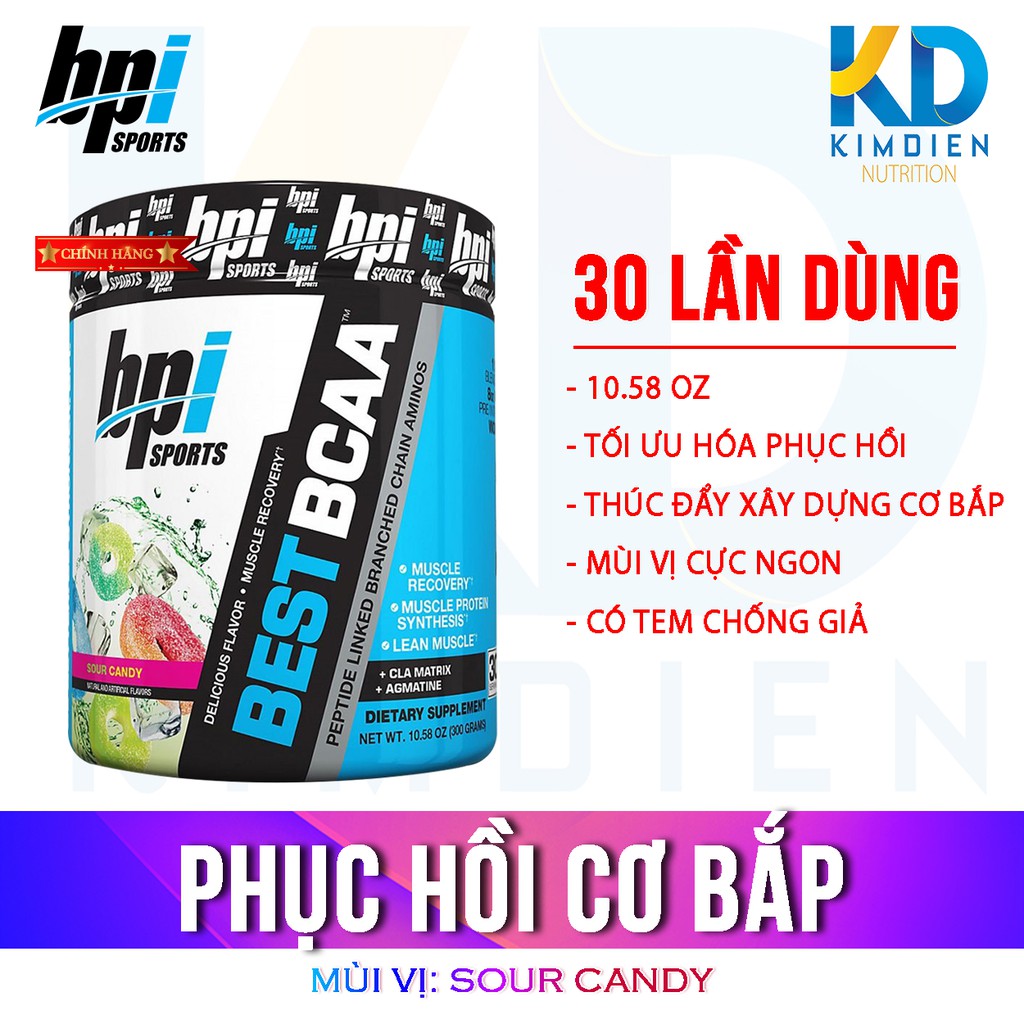 BCAA 30 lần dùng - Hỗ trợ phục hồi cơ, giảm mỡ, tăng sức mạnh tập luyện - BPI SPORTS