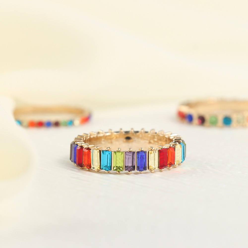 Nhẫn Đính Đá Nhiều Màu Lấp Lánh Thời Trang Cho Nữ