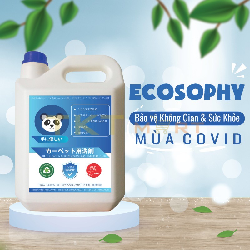 Nước giặt thảm Ecosophy 5L chất tẩy đa năng số 1 Nhật Bản 100% tự nhiên an toàn với da tay khử mùi đánh tan mọi vết bẩn