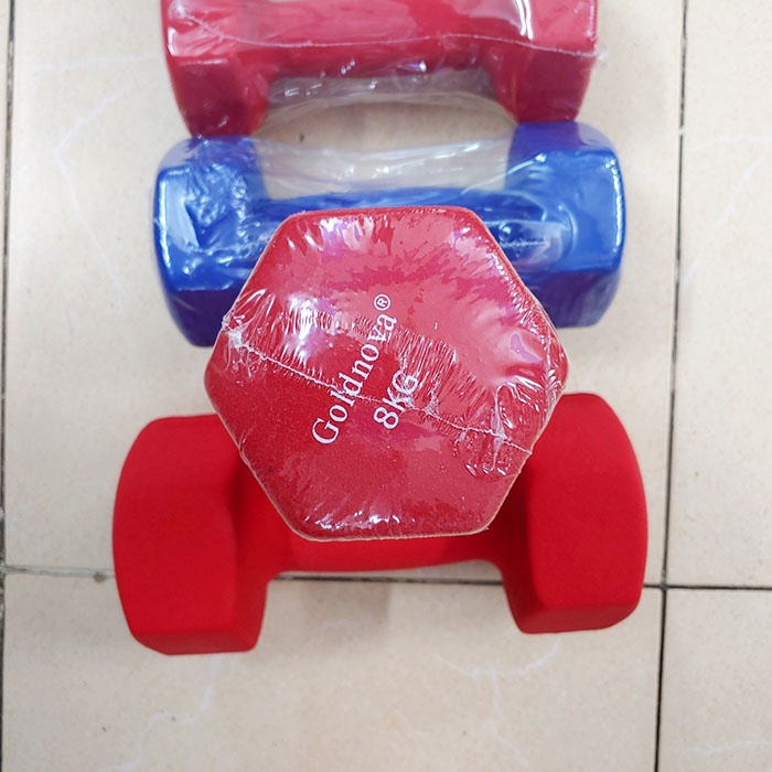 Tạ tay bọc cao su cao cấp Goldnova loại 8kg [Màu ngẫu nhiên]