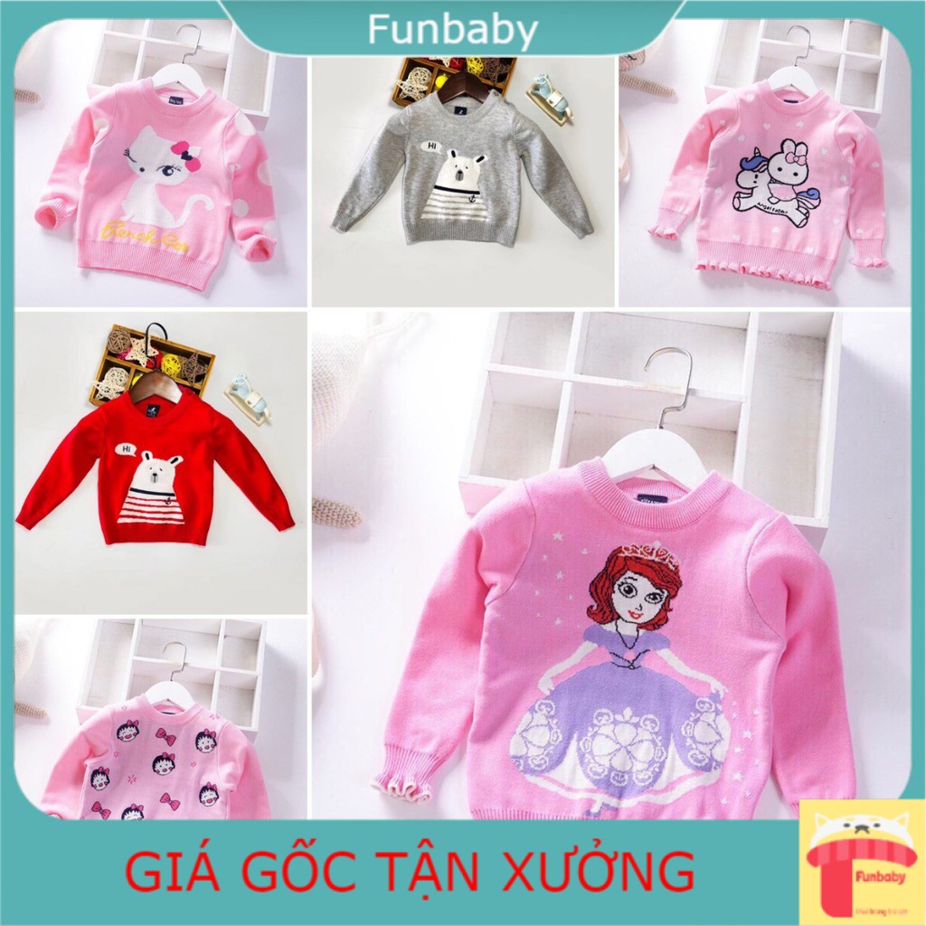 Áo len 2 lớp bé xuất Hàn Bé gái 2-7 tuổi