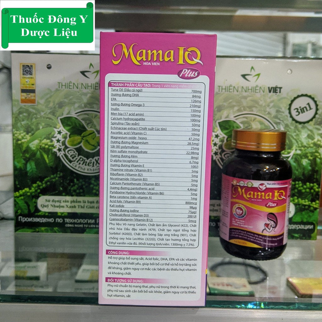 Thuốc Bổ Cho Bà Bầu ❤️ CHÍNH HÃNG ❤️ Mama IQ Plus cung cấp Sắt, Omega 3, DHA, Acid folix, Khoáng Chất cần thiết cho bầu