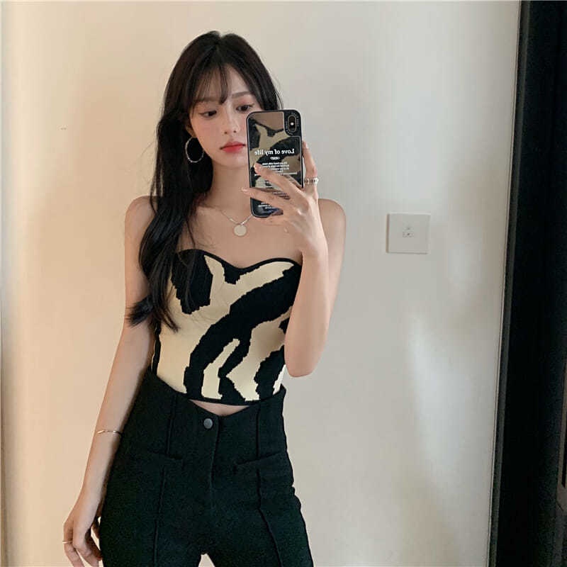 Áo Ống Bò Màu Đen Không Tay Phong Cách Âu Mỹ Thời Trang Mùa Hè Cho Nữ