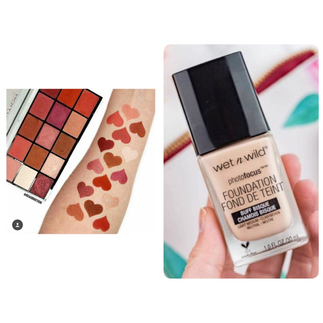 Combo kem nền wet n wild photo focus foundation + bảng mắt makeup revolution reloaded iconic newtrals 3!!!!!!!!!!!!!!!